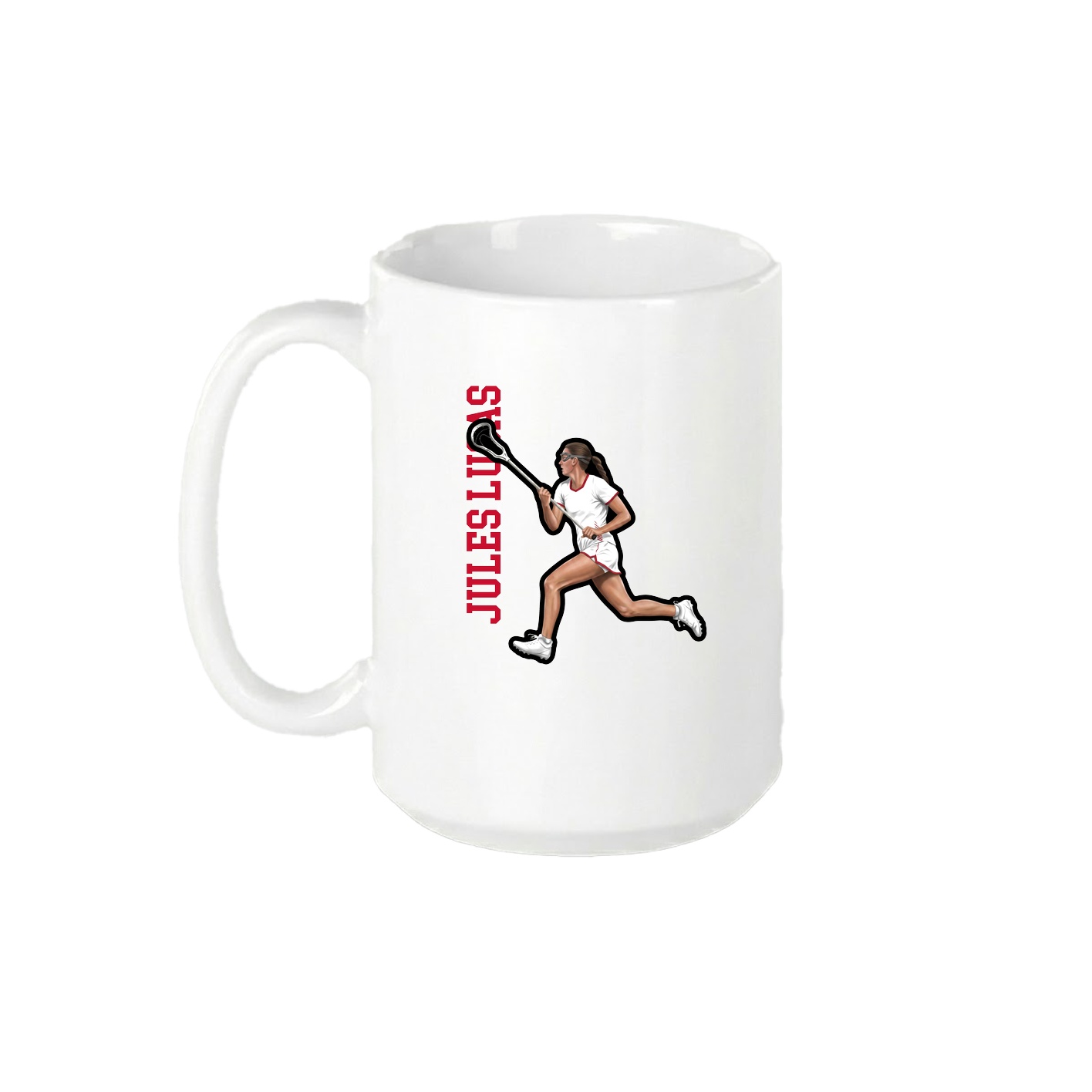15oz Coffee Mug — Name Vertical in White