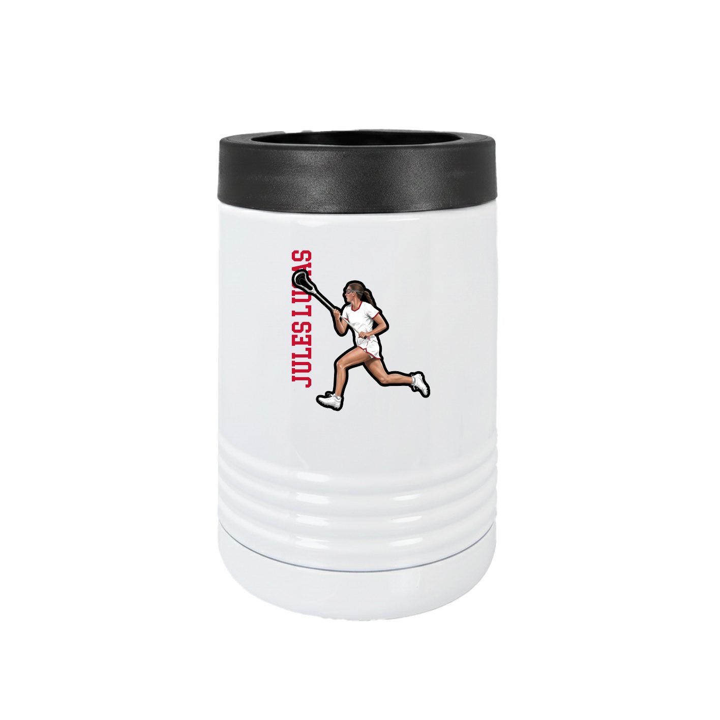 Beverage Holder — Name Vertical in White
