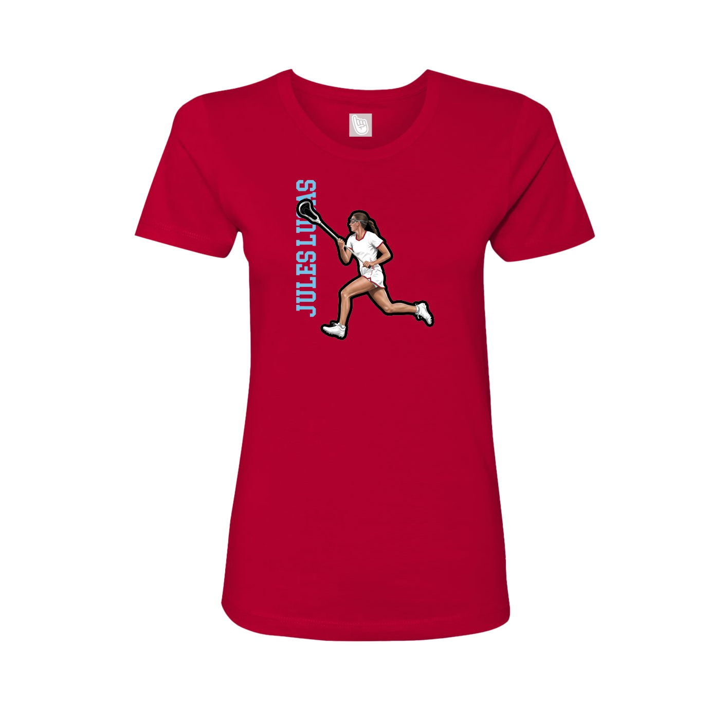 Womens Tee — Name Vertical in Red