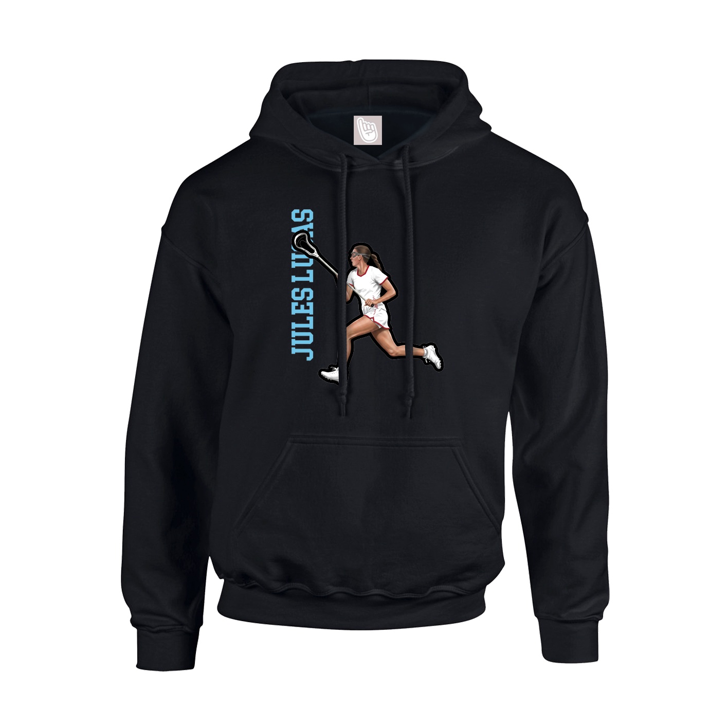 Hoodie — Name Vertical in Black
