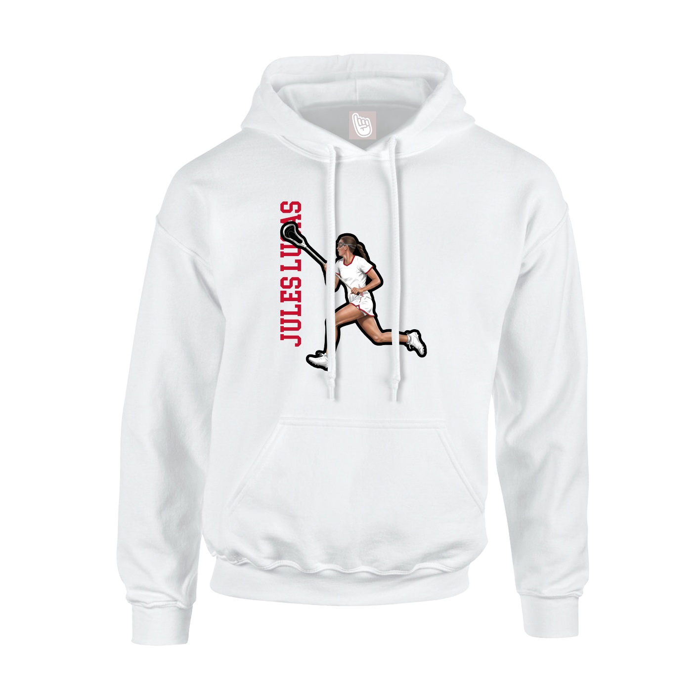 Youth Hoodie — Name Vertical in White