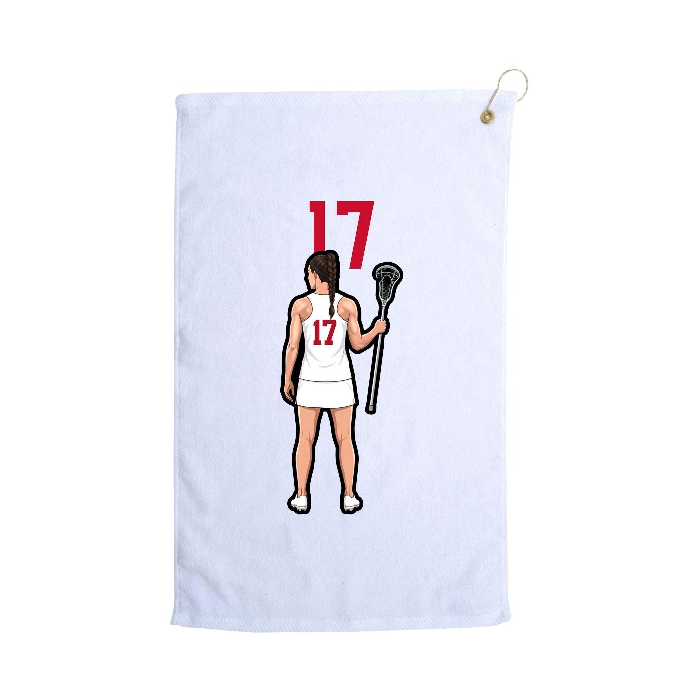 Golf Towel — Number Top in White