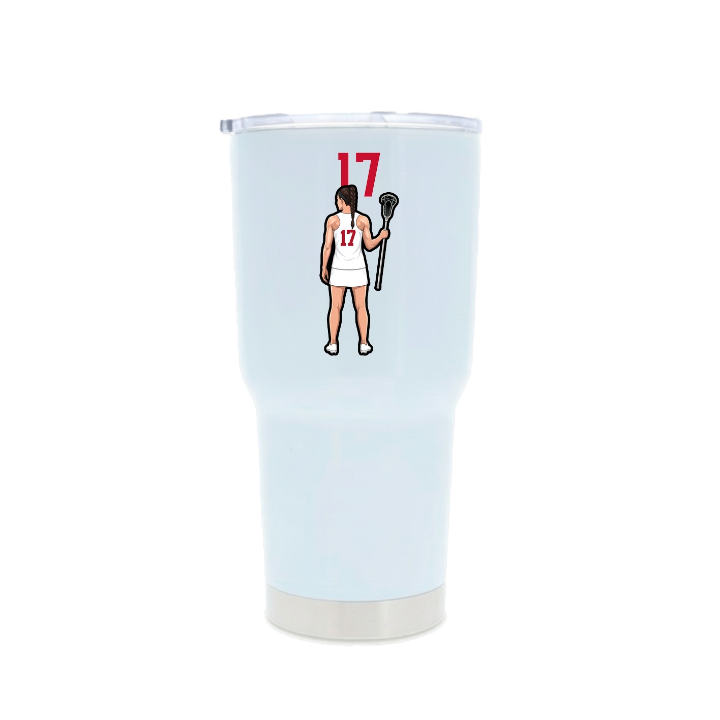 30oz Stainless Steel Tumbler — Number Top in White