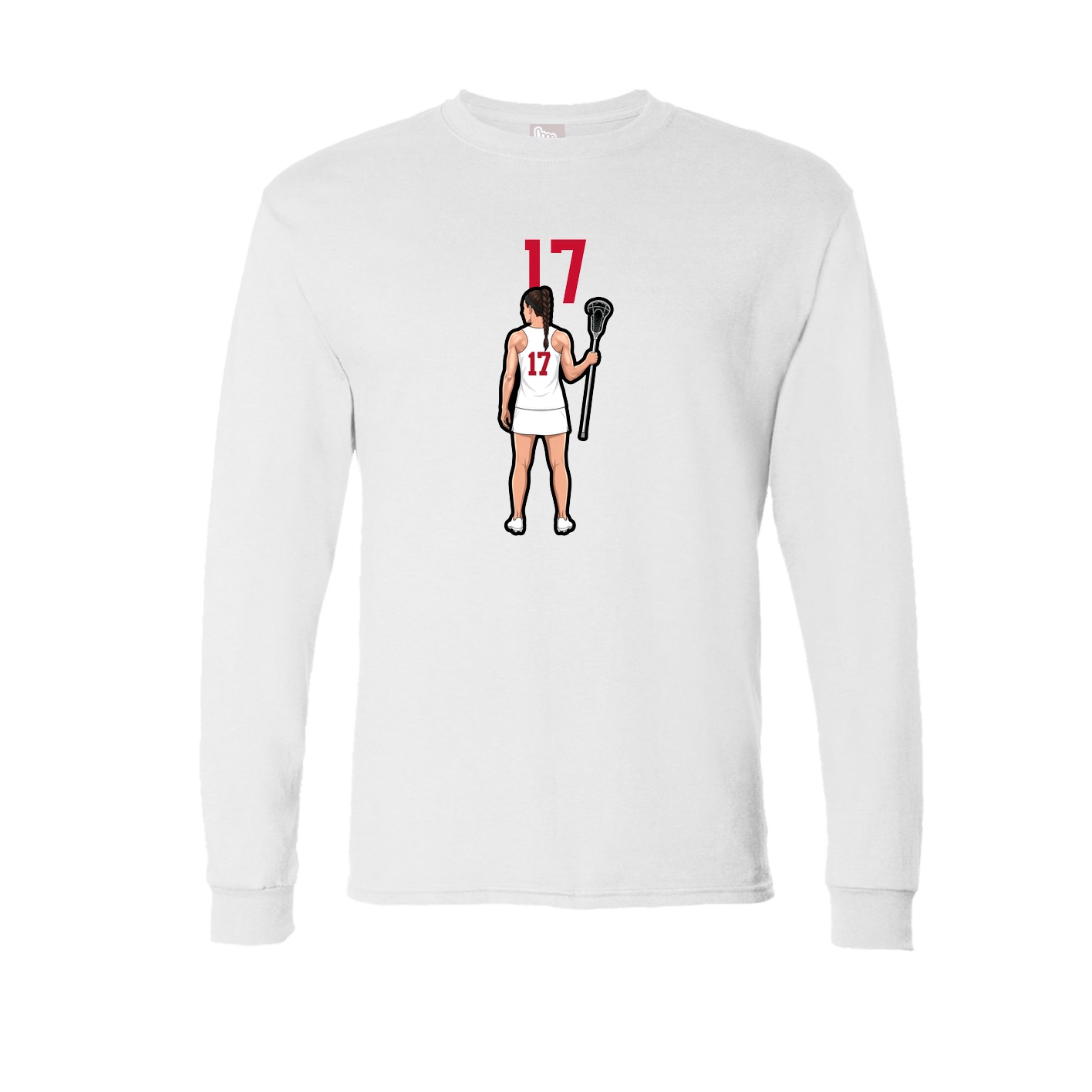 Long Sleeve Tee — Number Top in White