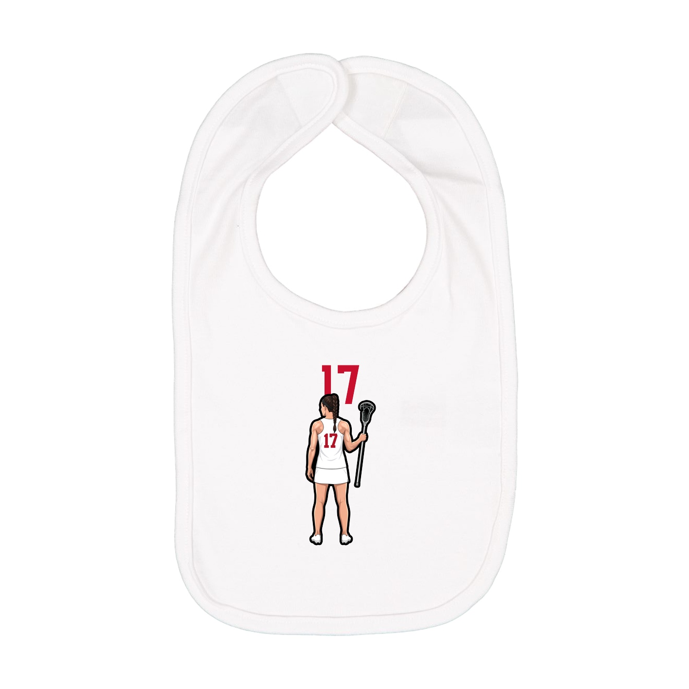 Infant Bib — Number Top in White