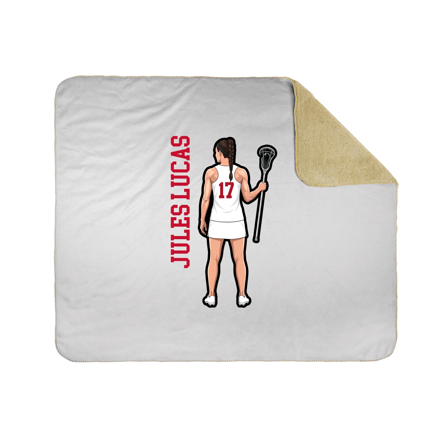 Throw Blanket — Name Vertical in White