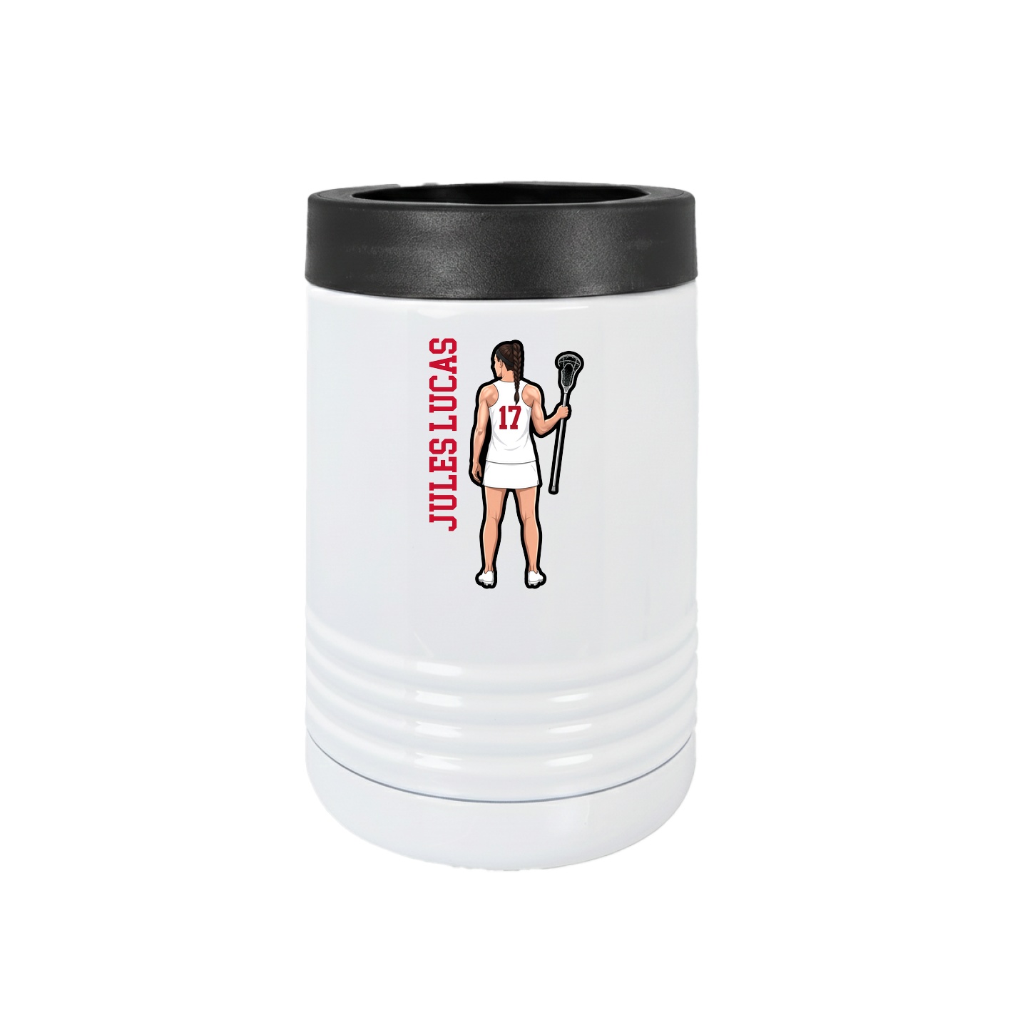 Beverage Holder — Name Vertical in White