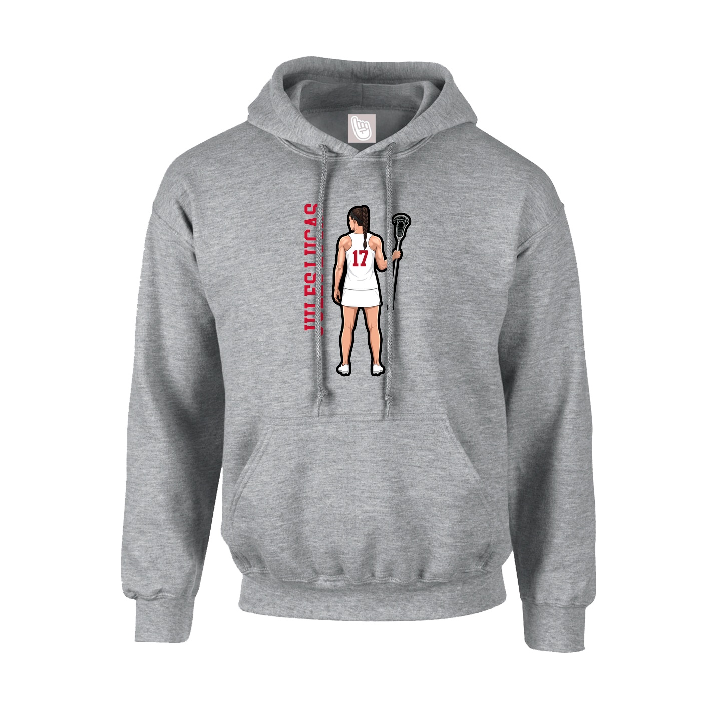 Hoodie — Name Vertical in Grey
