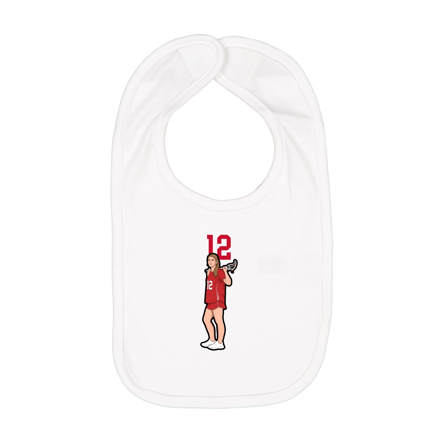 Infant Bib — Number Top in White