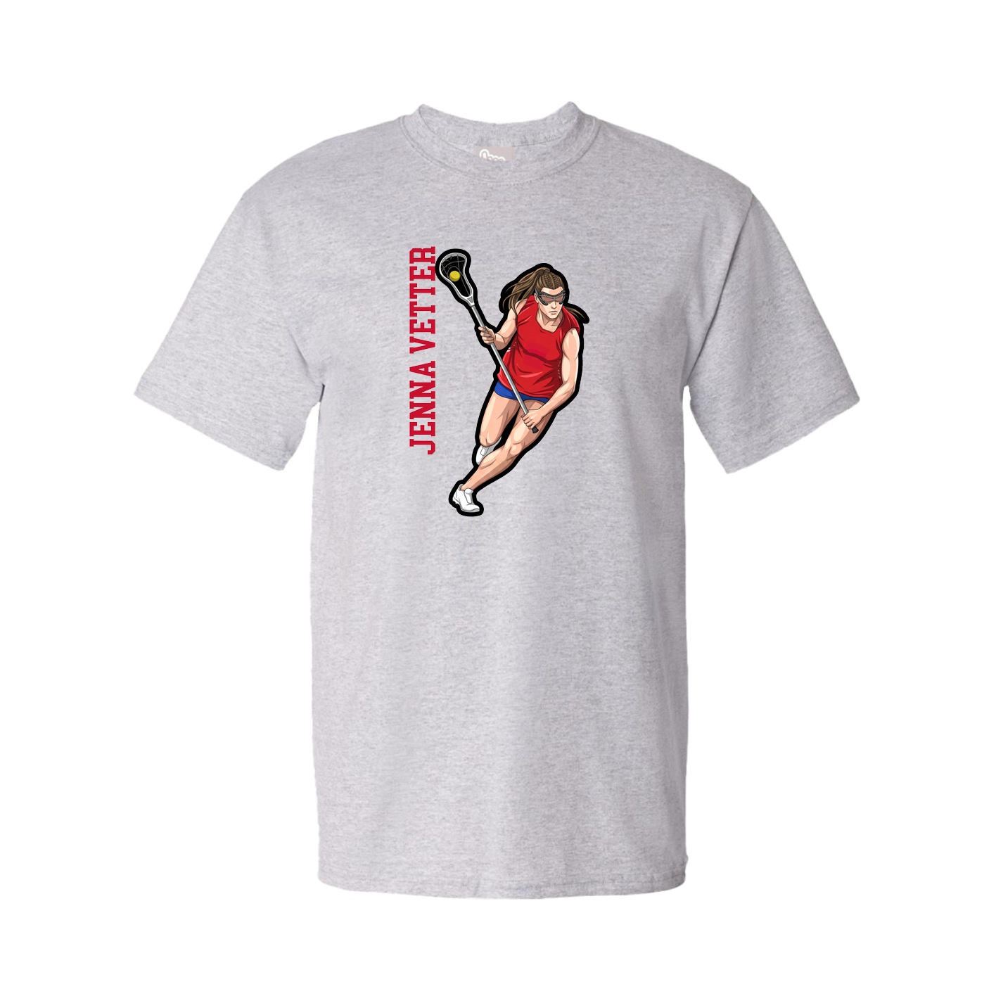 Tee — Name Vertical in Grey