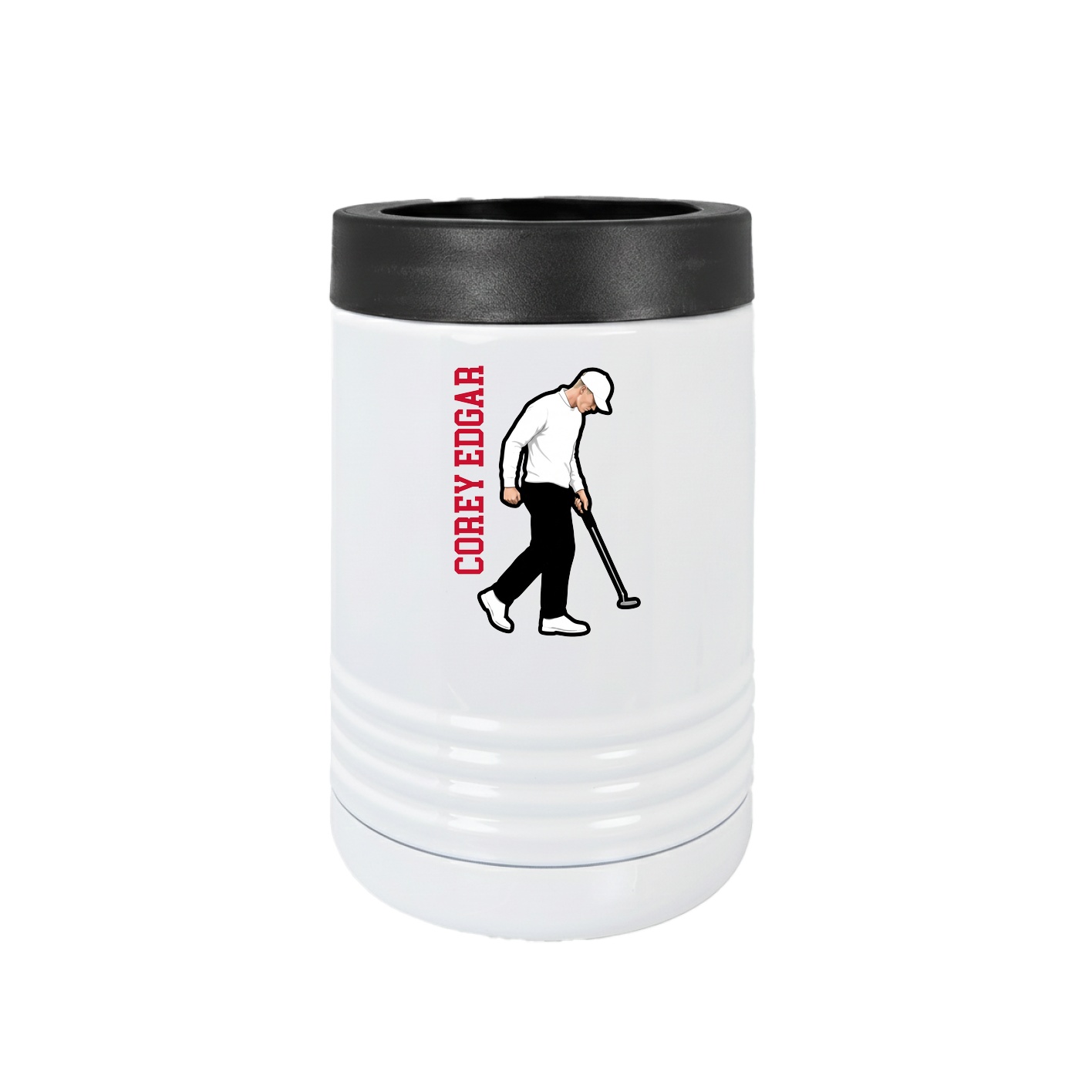 Beverage Holder — Name Vertical in White