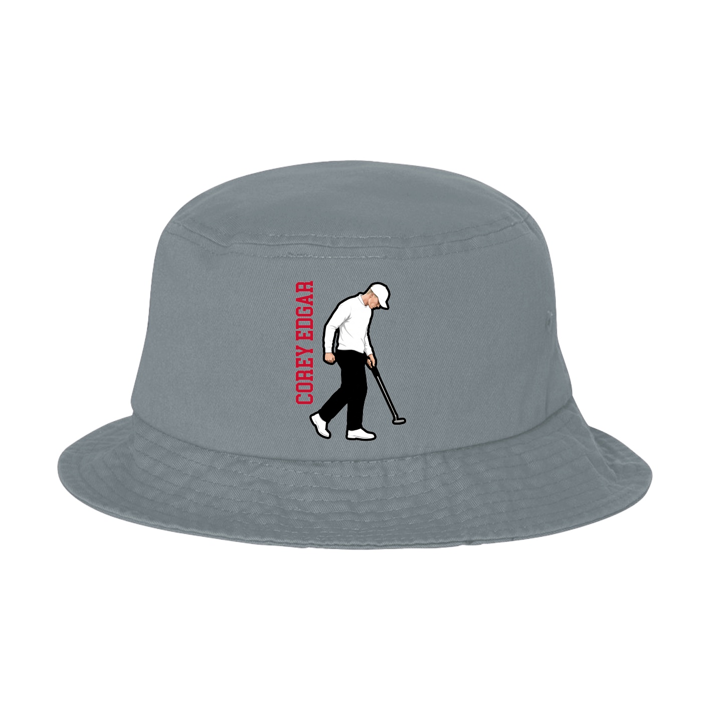 Bucket Cap — Name Vertical in Grey
