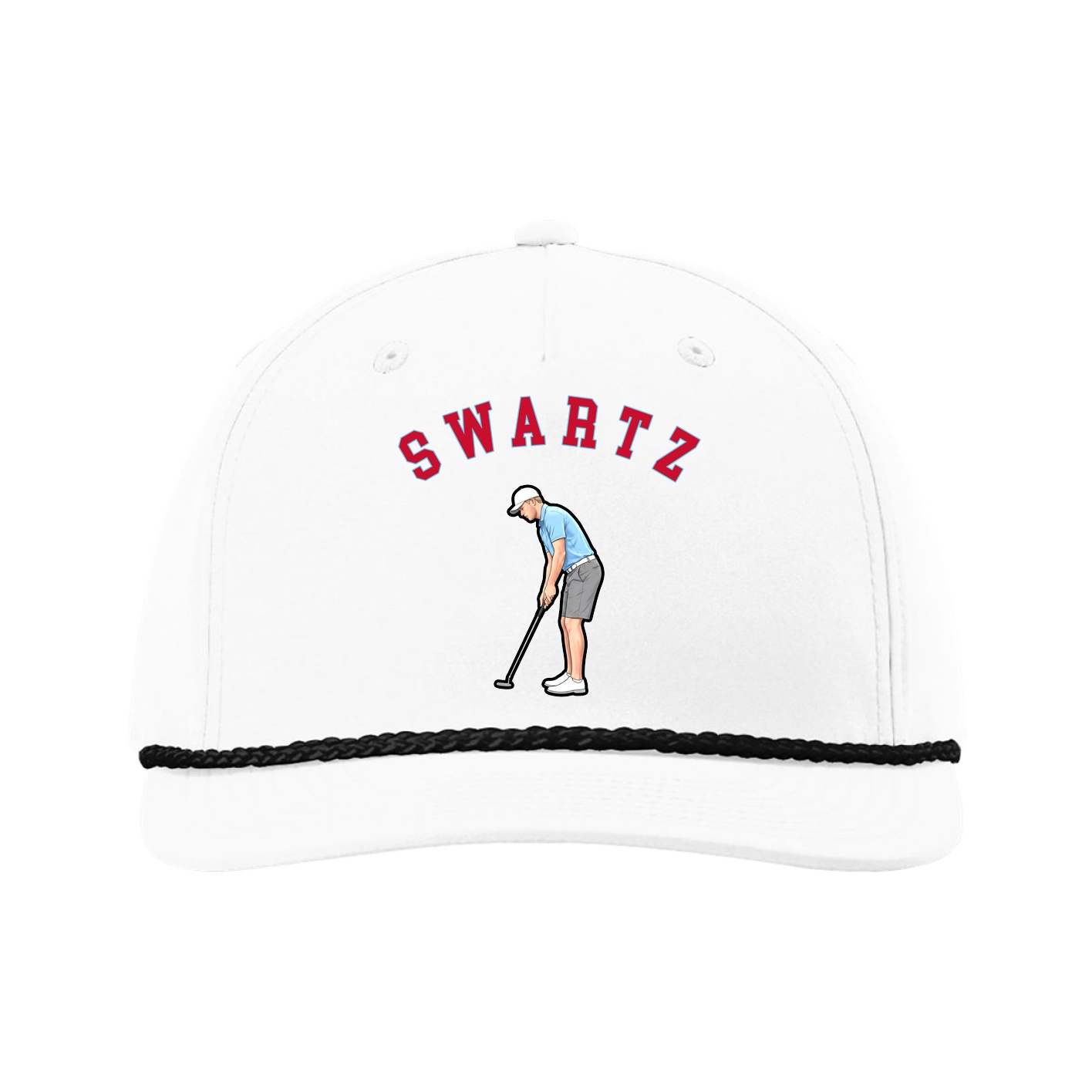 Five-Panel Classic Rope Cap — Shirsey Arch in White