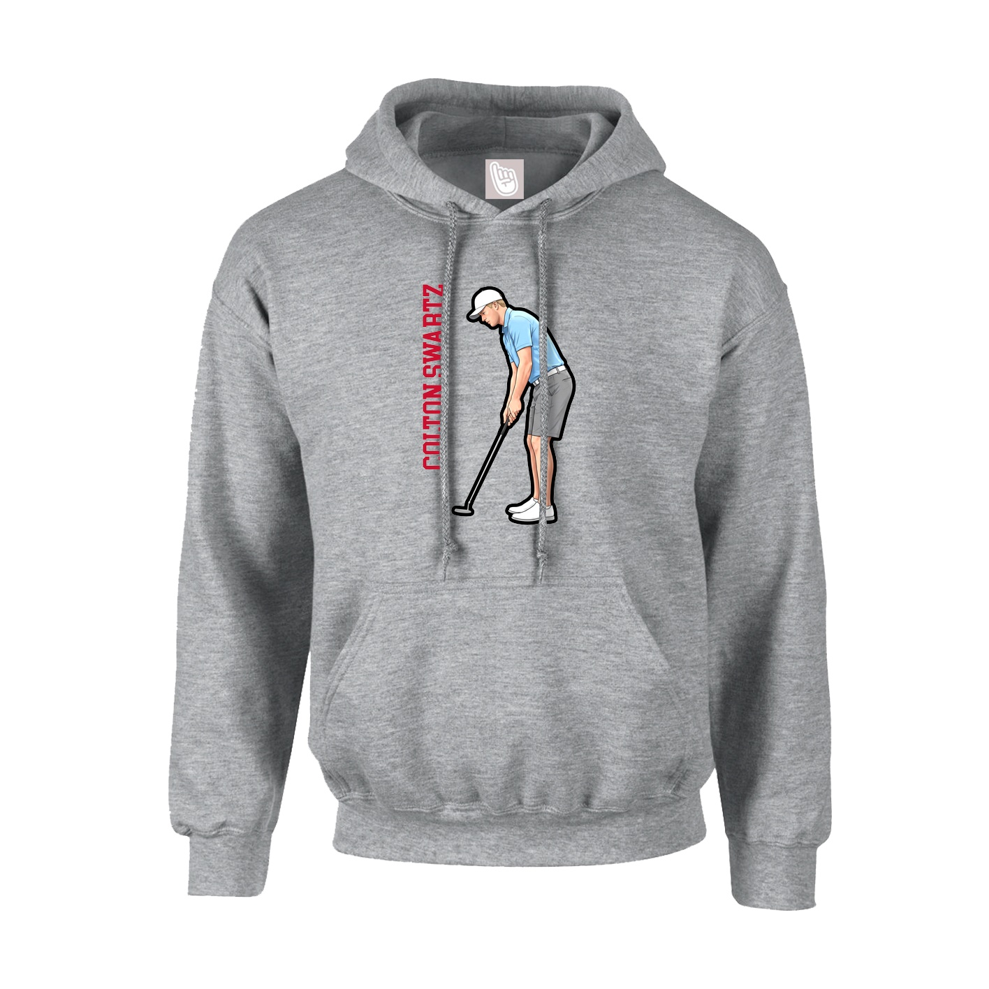 Hoodie — Name Vertical in Grey