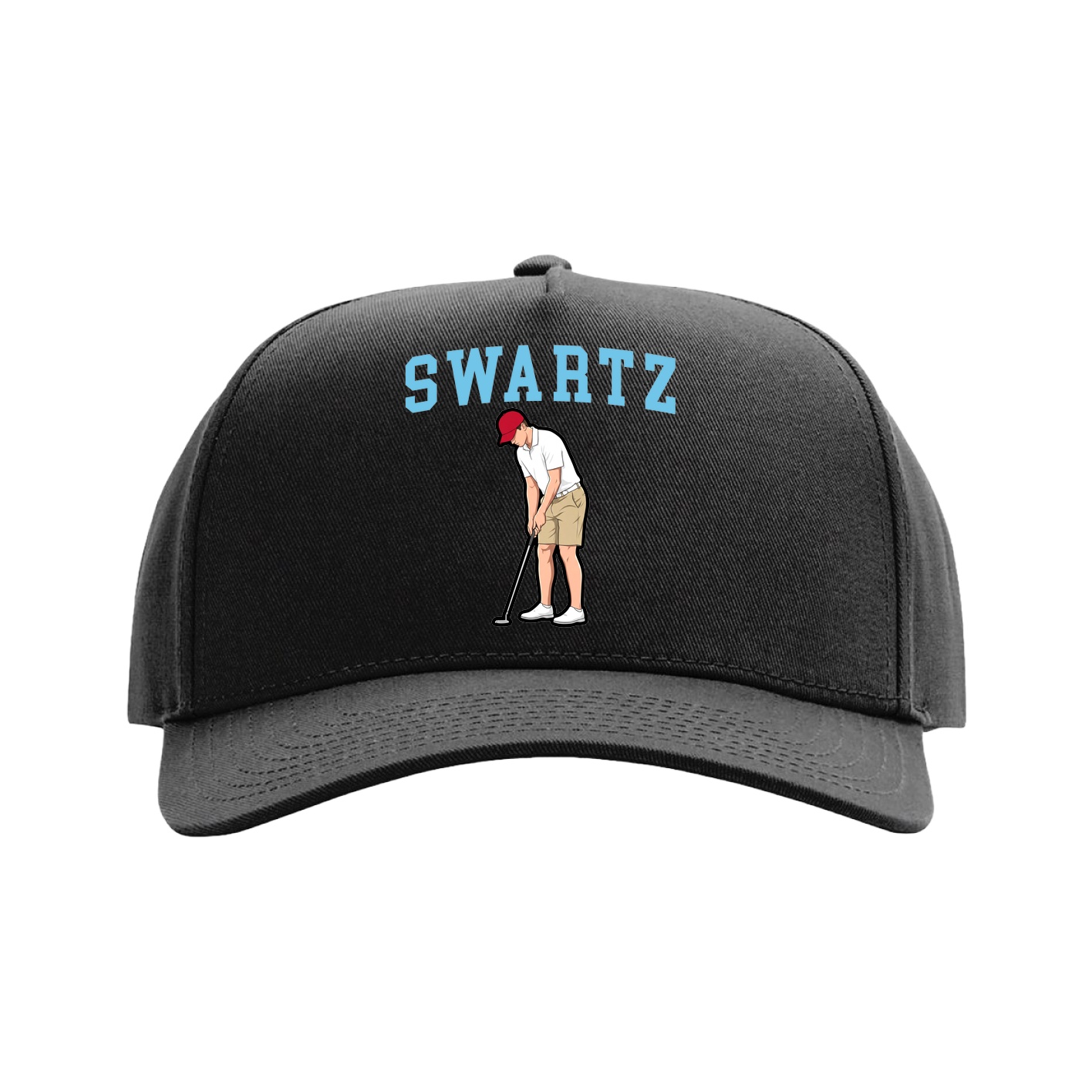 Full Fabric Five-Panel Champ Cap — Shirsey in Black