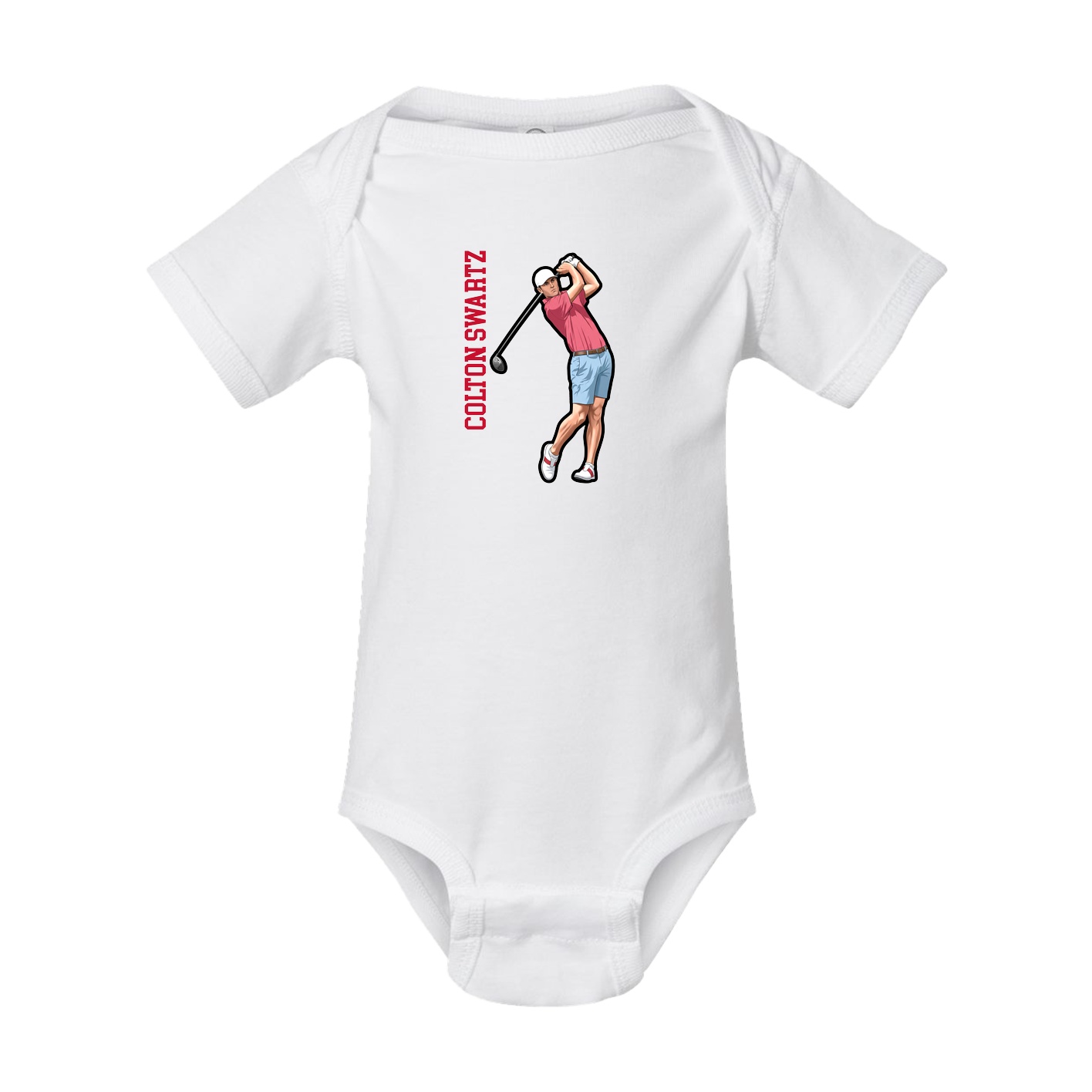Baby Onesie — Name Vertical in White