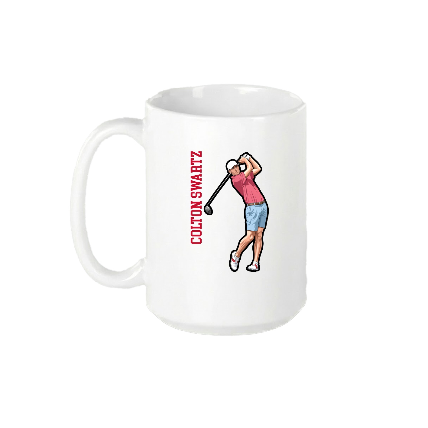 15oz Coffee Mug — Name Vertical in White