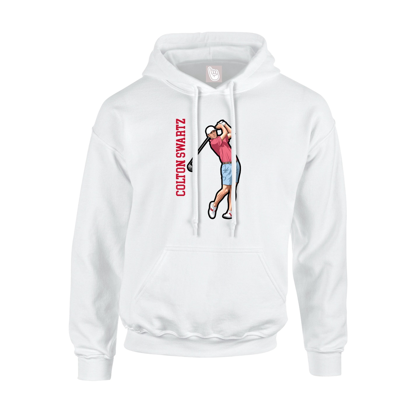 Hoodie — Name Vertical in White