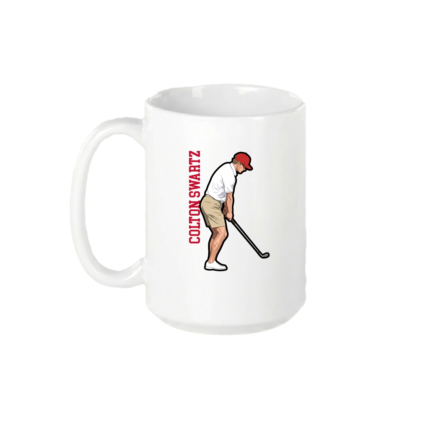 15oz Coffee Mug — Name Vertical in White
