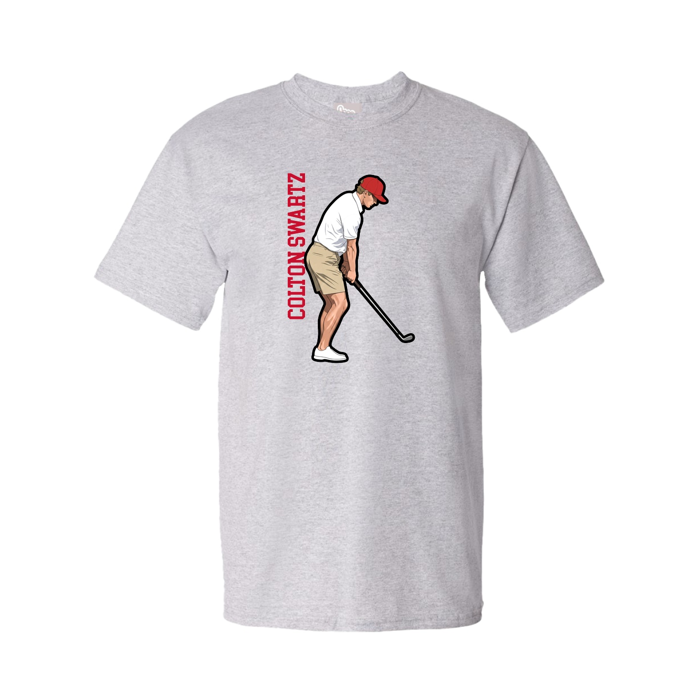 Tee — Name Vertical in Grey