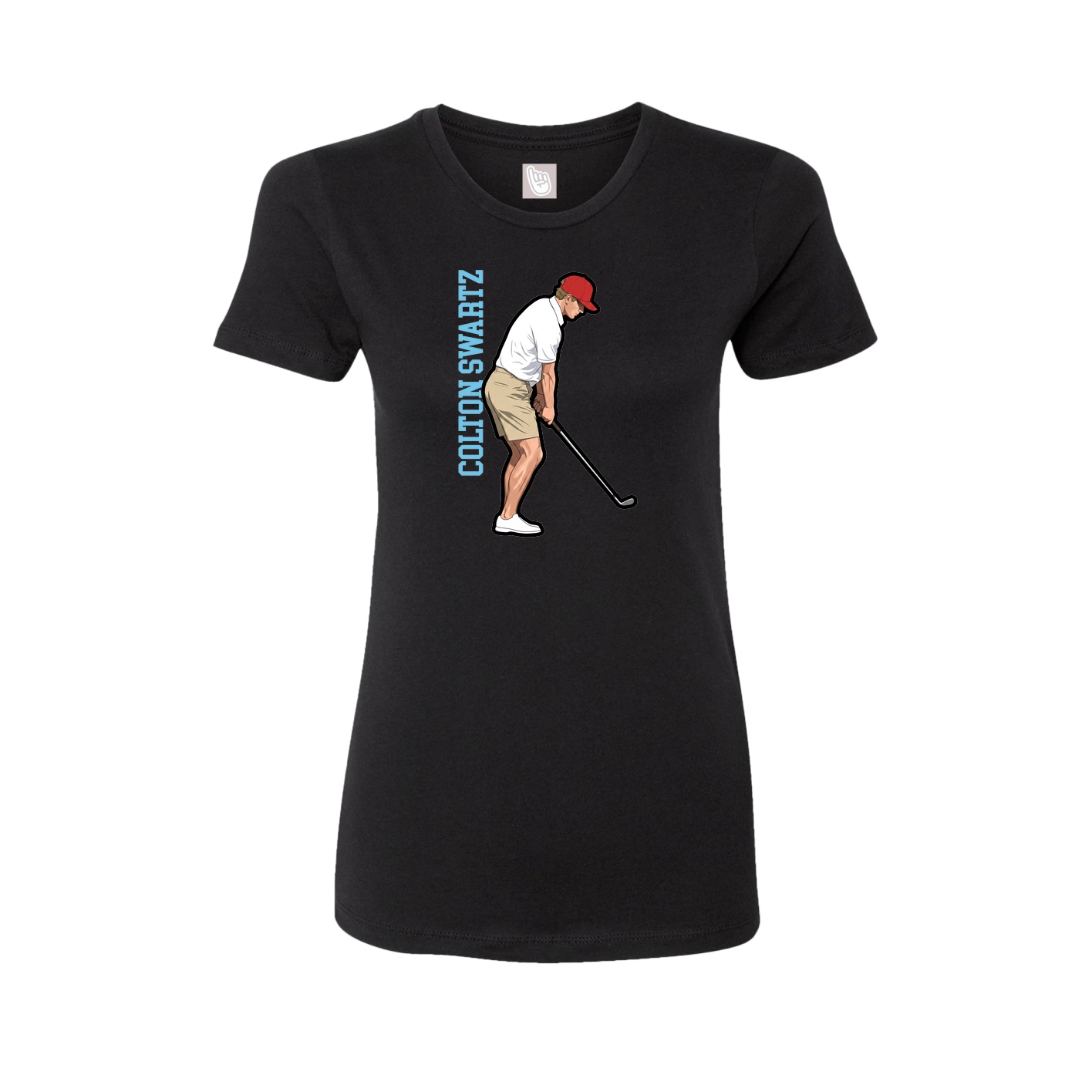 Womens Tee — Name Vertical in Black