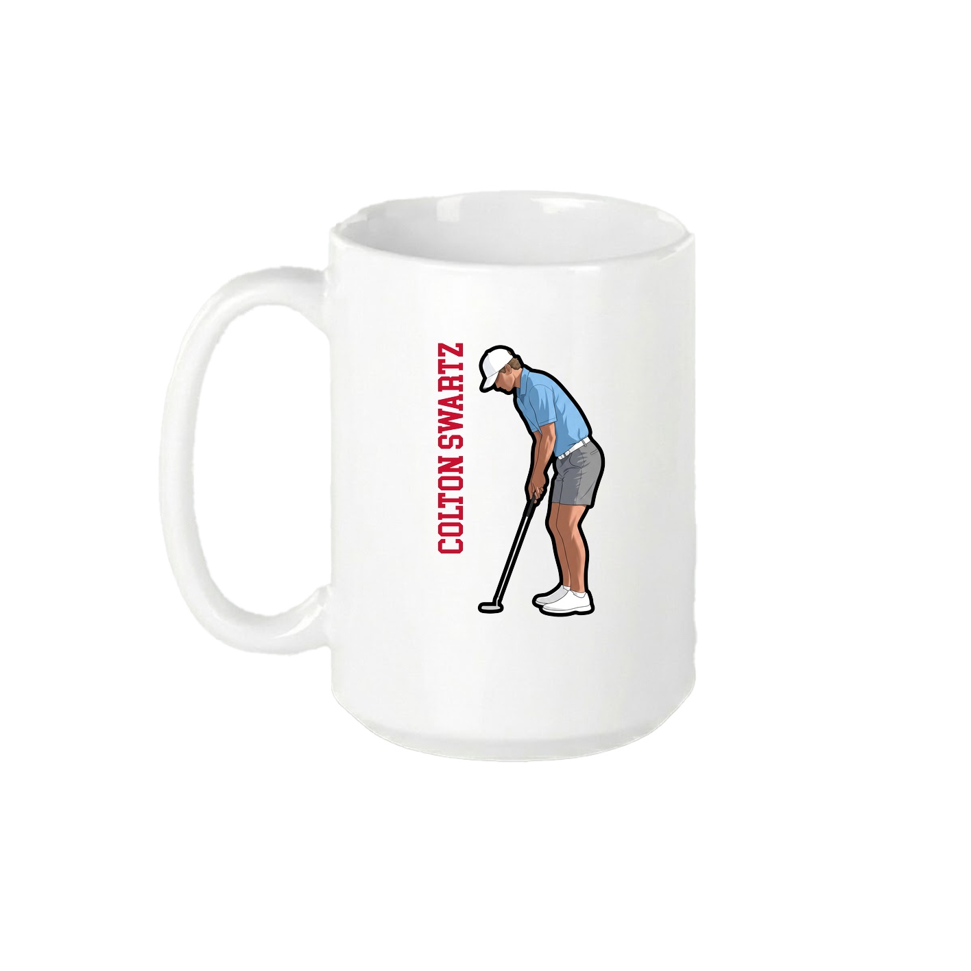 15oz Coffee Mug — Name Vertical in White