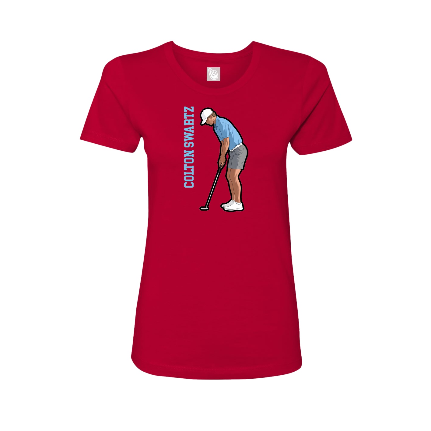 Womens Tee — Name Vertical in Red