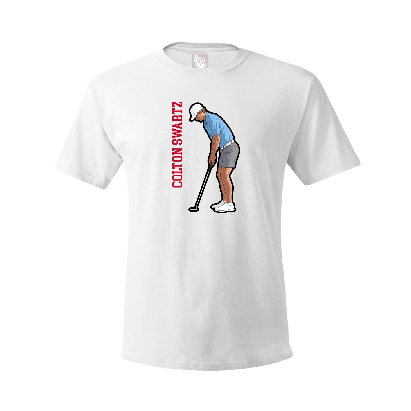 Youth Tee — Name Vertical in White