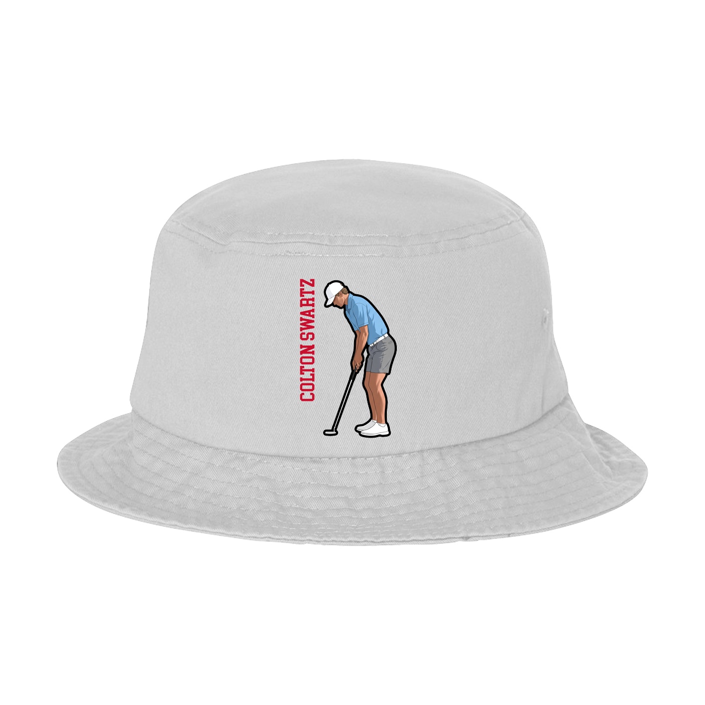 Bucket Cap — Name Vertical in White