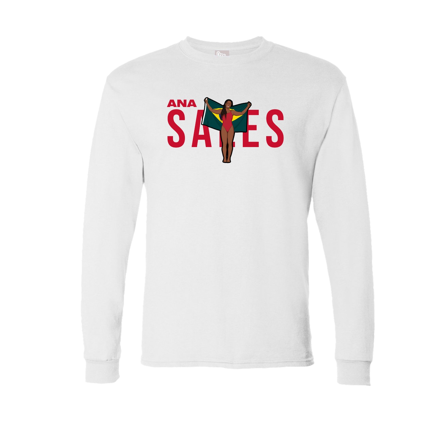 Long Sleeve Tee — Player Name in White