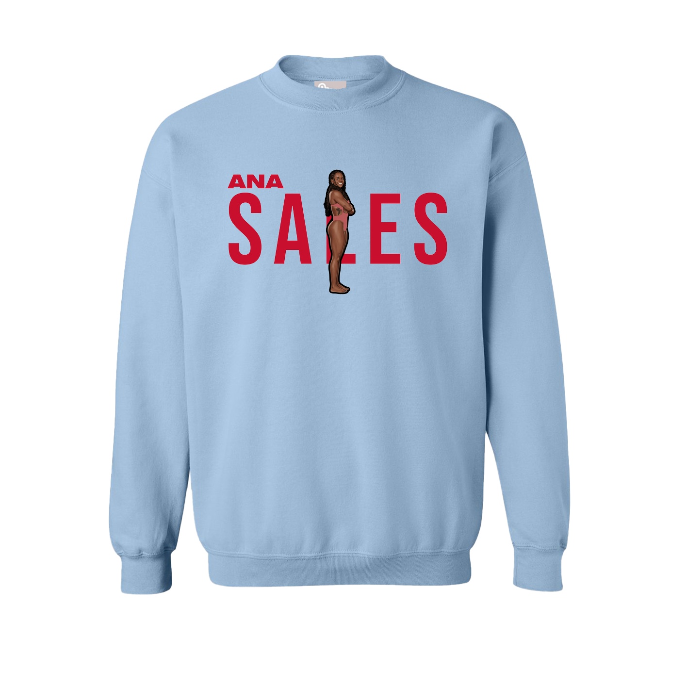 Fleece Crew — Player Name in Light Blue