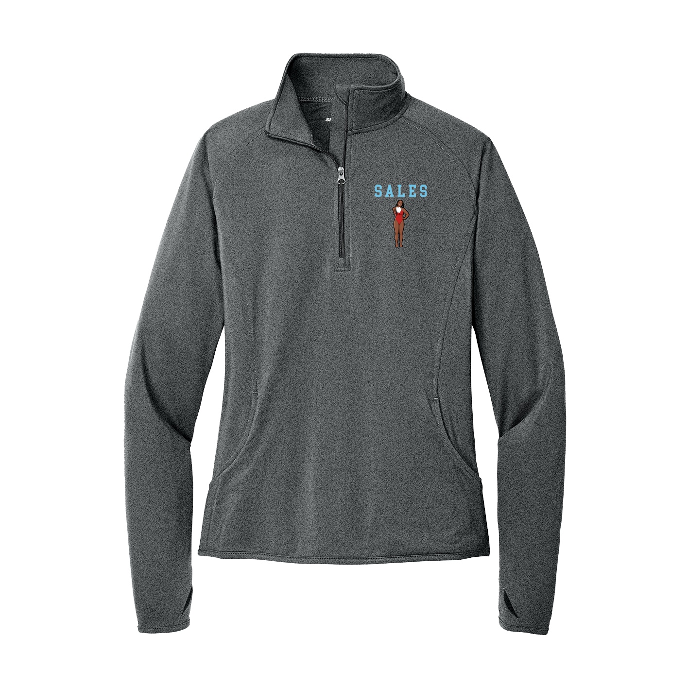 Women's Q-Zip Pullover — Shirsey in Grey