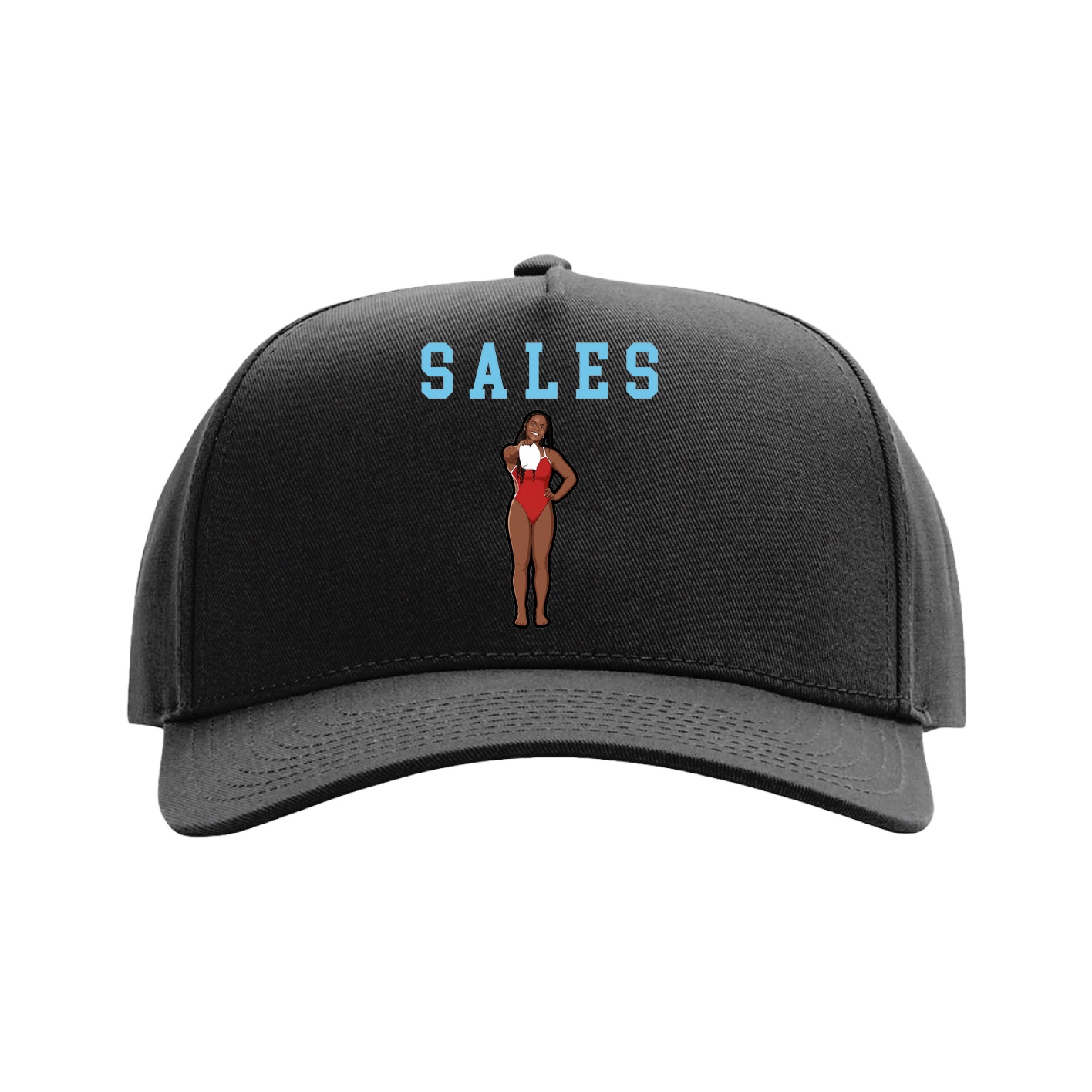 Full Fabric Five-Panel Champ Cap — Shirsey in Black