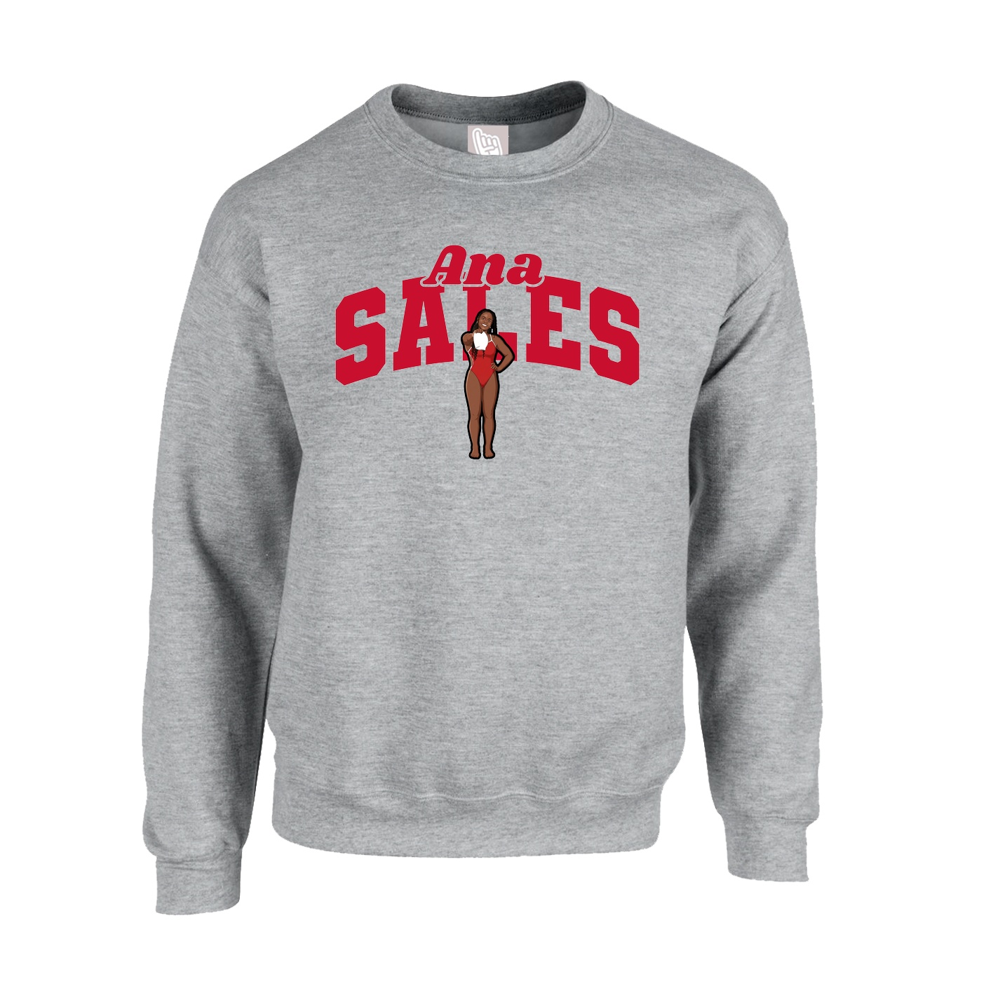 Fleece Crew — Signature Arch in Grey