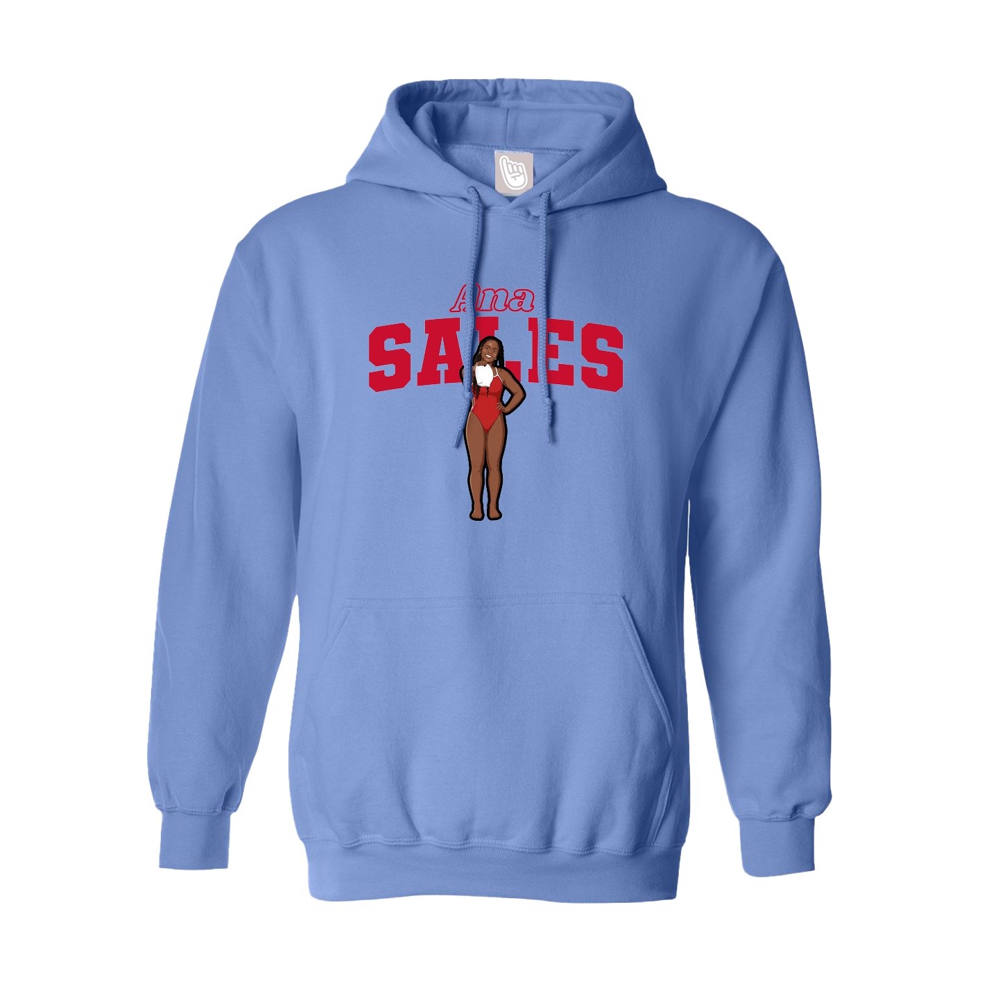 Youth Hoodie — Name Arch in Powder Blue