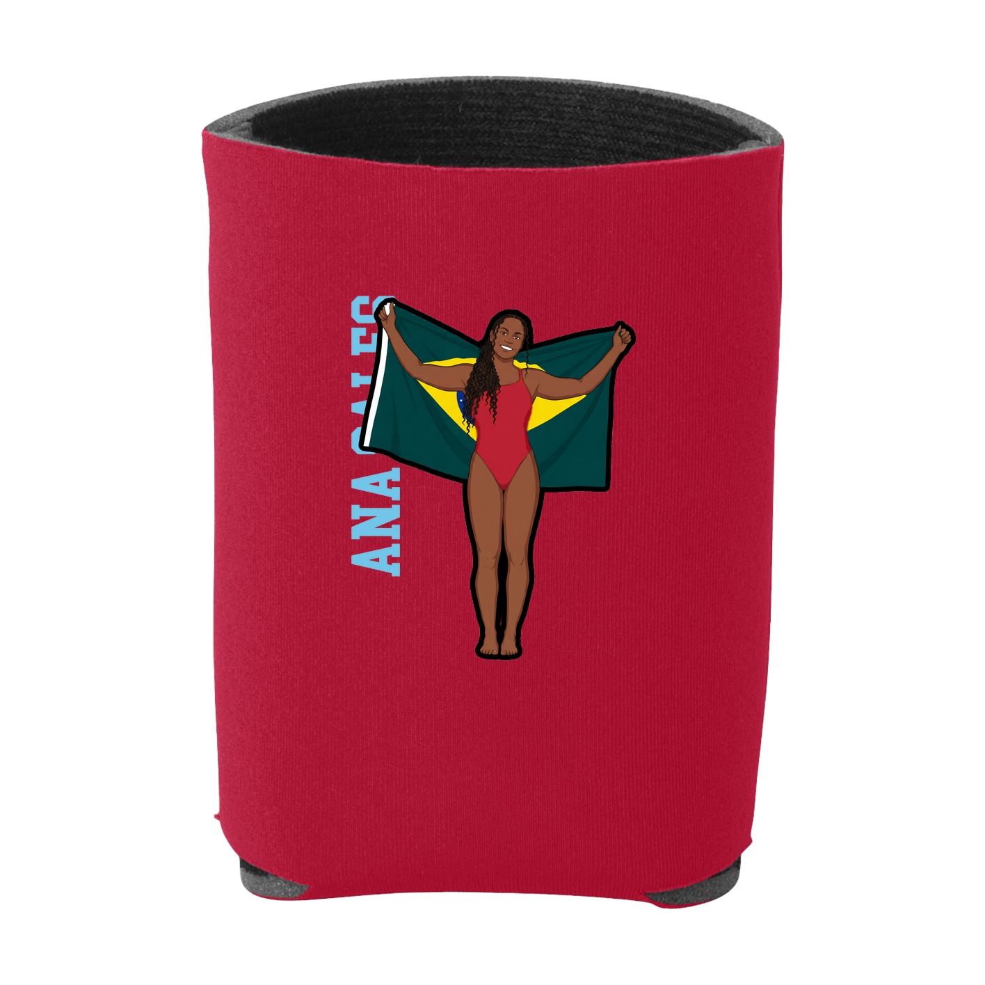 Can Holder — Name Vertical in Red