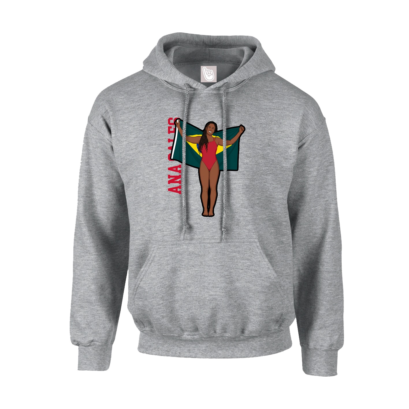 Hoodie — Name Vertical in Grey