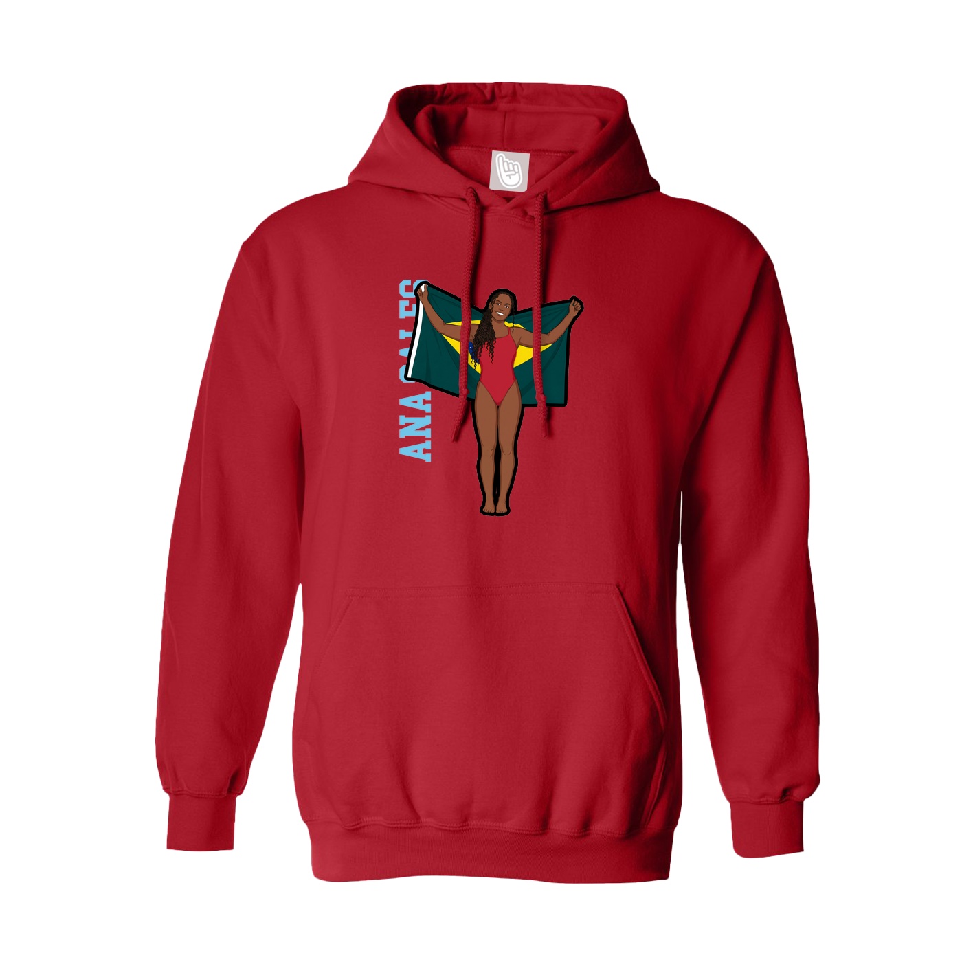 Youth Hoodie — Name Vertical in Red