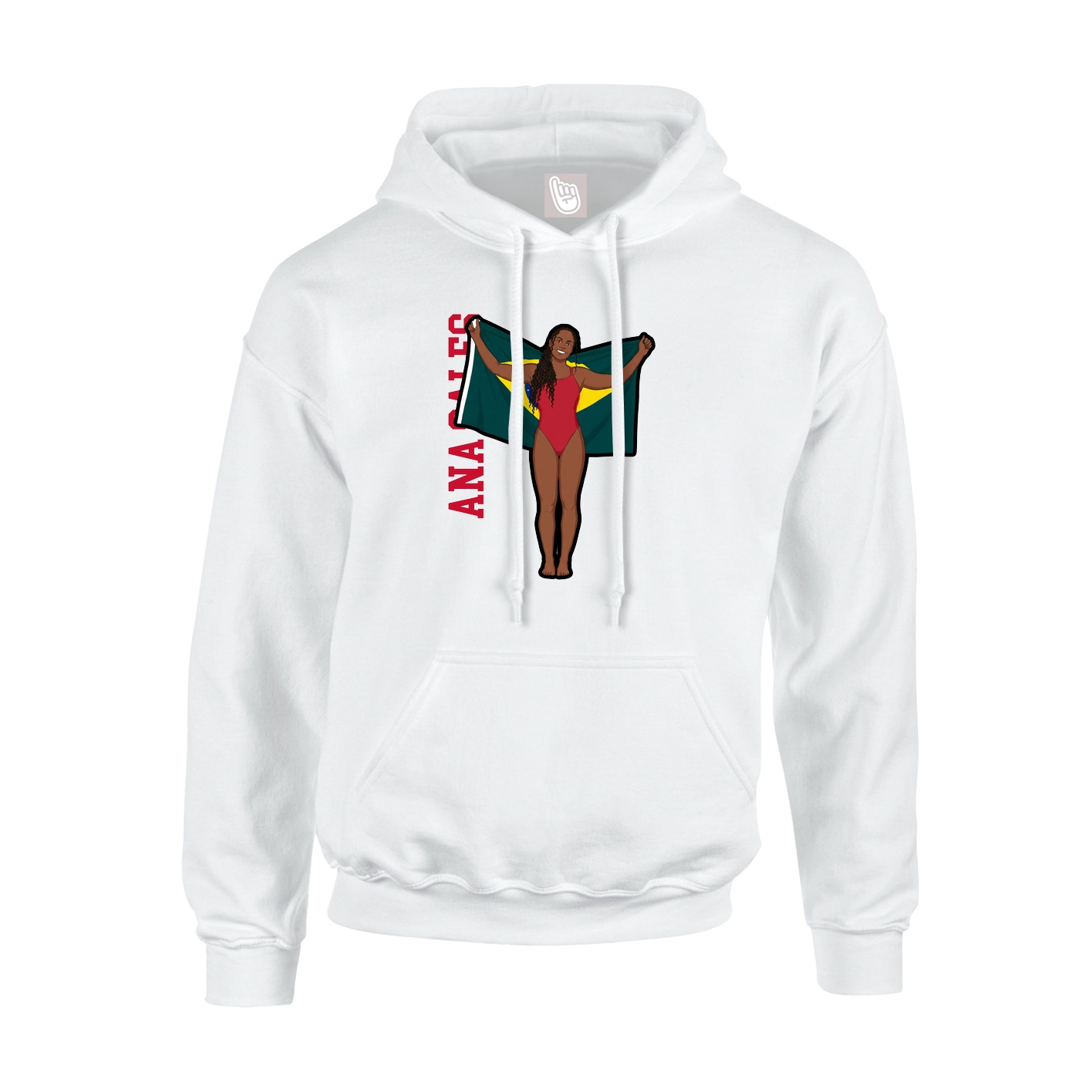 Youth Hoodie — Name Vertical in White