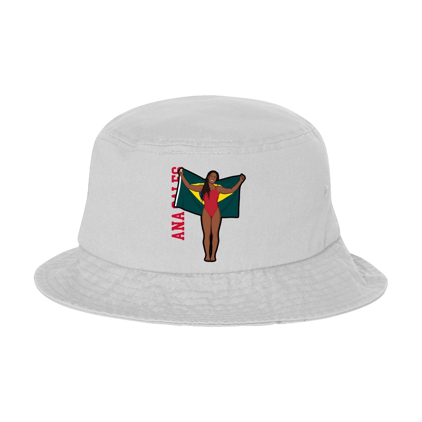 Bucket Cap — Name Vertical in White