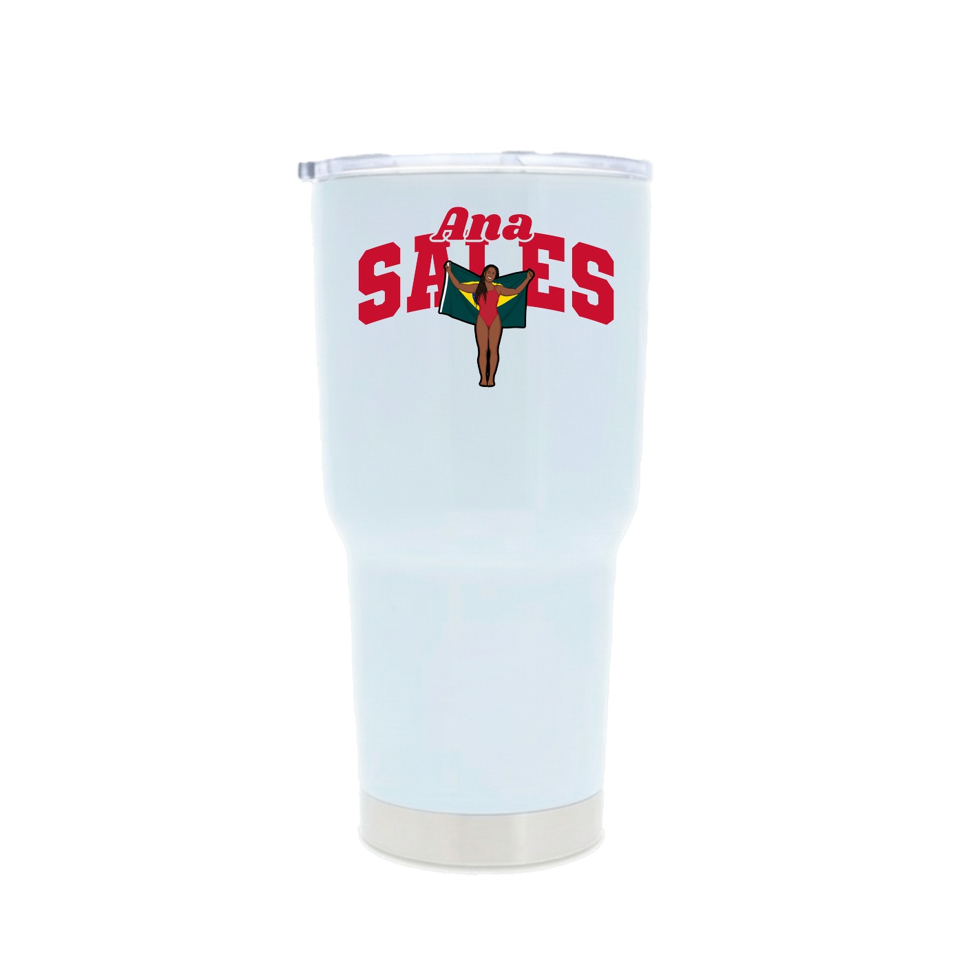 30oz Stainless Steel Tumbler — Signature Arch in White