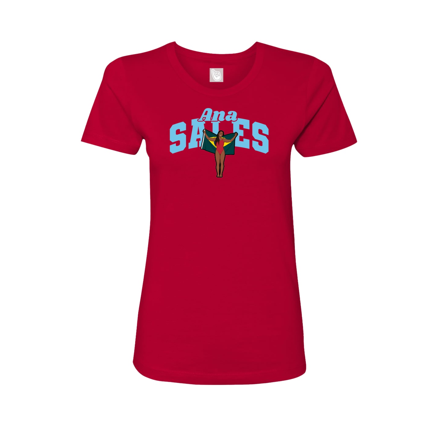 Fitted Women's Tee — Signature Arch in Red