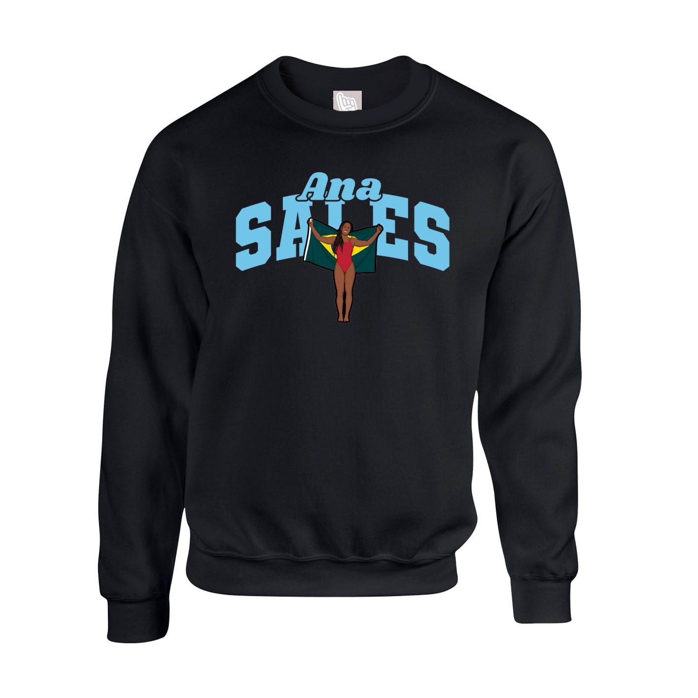 Fleece Crew — Signature Arch in Black