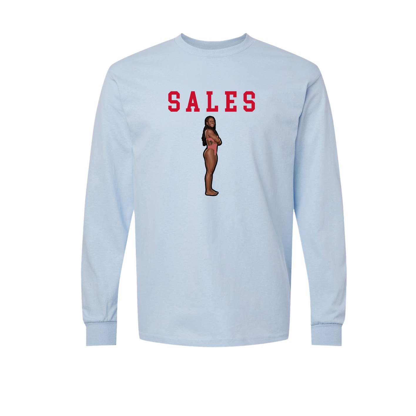 Long Sleeve Tee — Shirsey in Light Blue