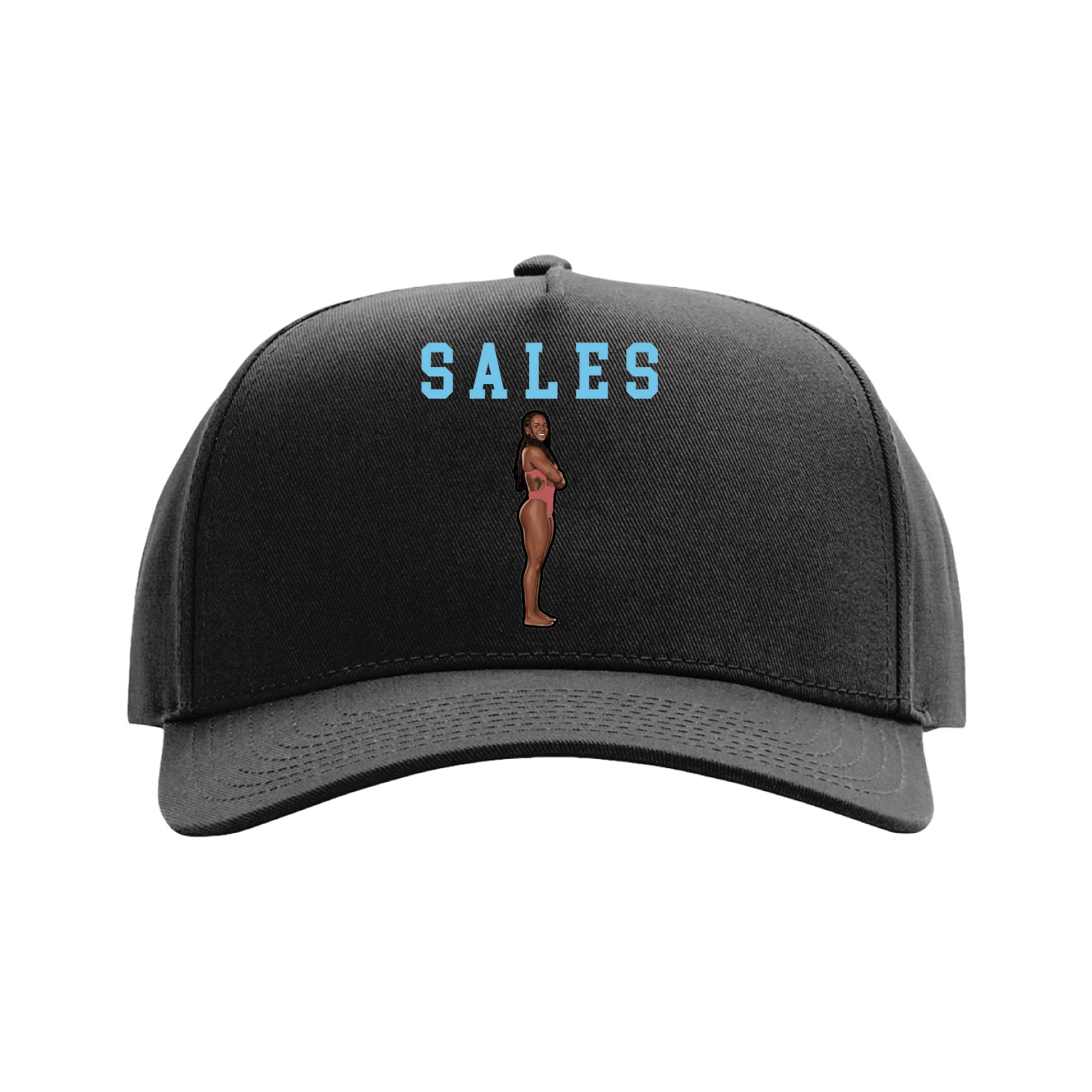 Full Fabric Five-Panel Champ Cap — Shirsey in Black