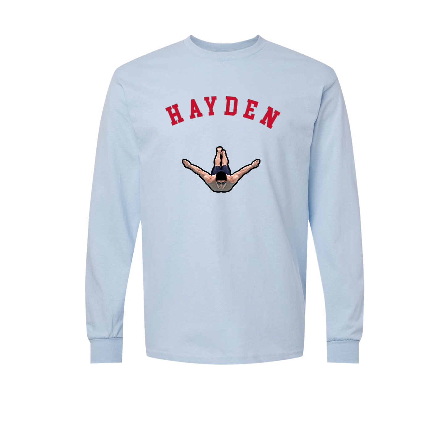 Long Sleeve Tee — Shirsey Arch in Light Blue