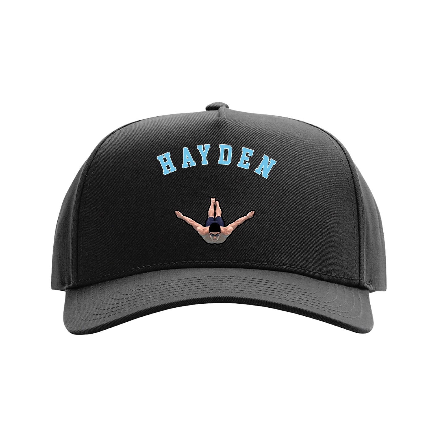 Full Fabric Five-Panel Champ Cap — Shirsey Arch in Black