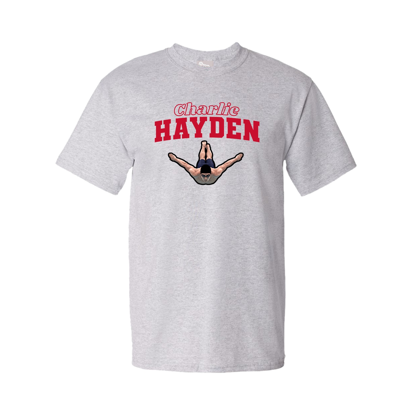 Youth Tee — Name Arch in Grey