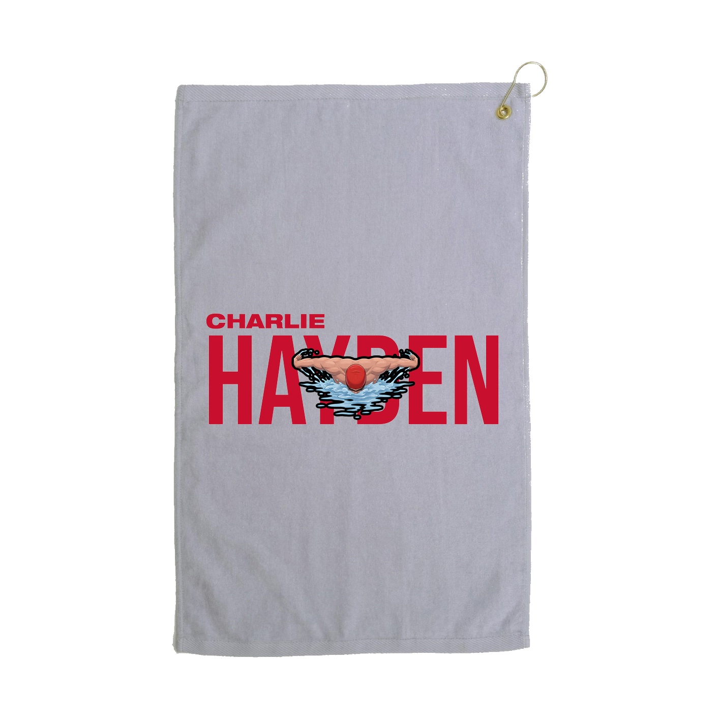 Golf Towel — Player Name in Grey