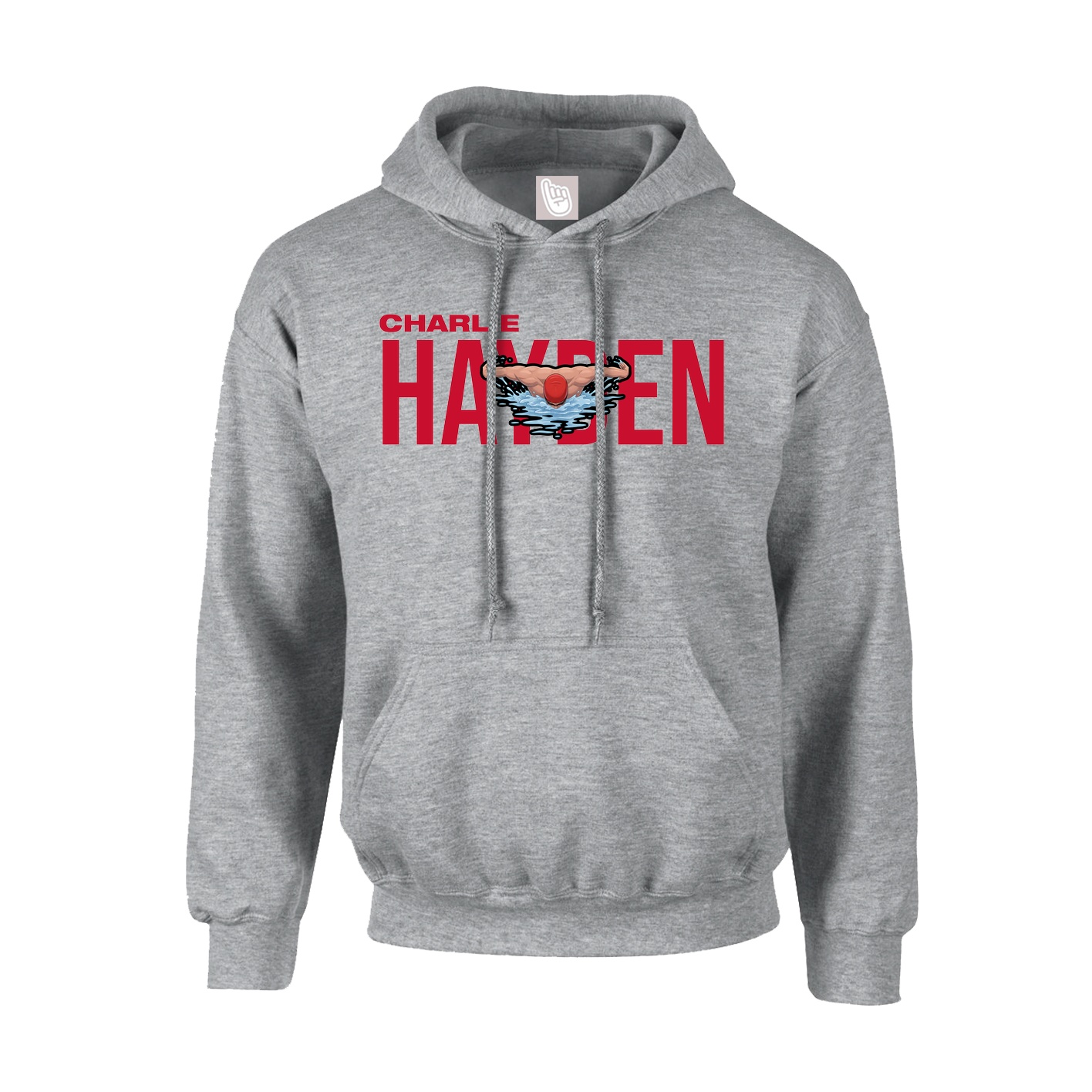Hoodie — Player Name in Grey